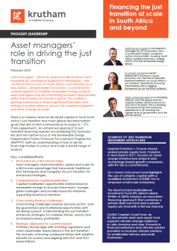 Asset managers role in driving the just transition